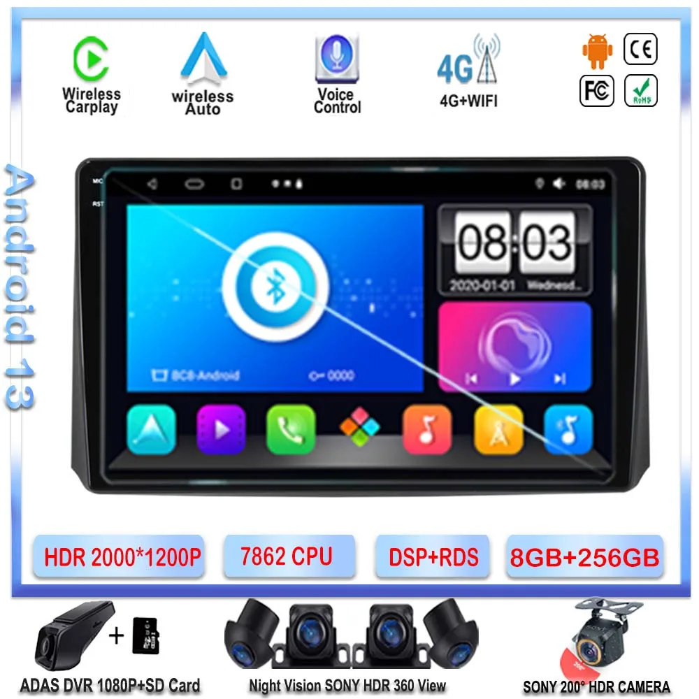 

7862 CPU Android 13 Car Radio DVD For UAZ Patriot 3 2016-2021 GPS Navigation NO 2DIN Stereo Head Unit Multimedia Player QLED BT