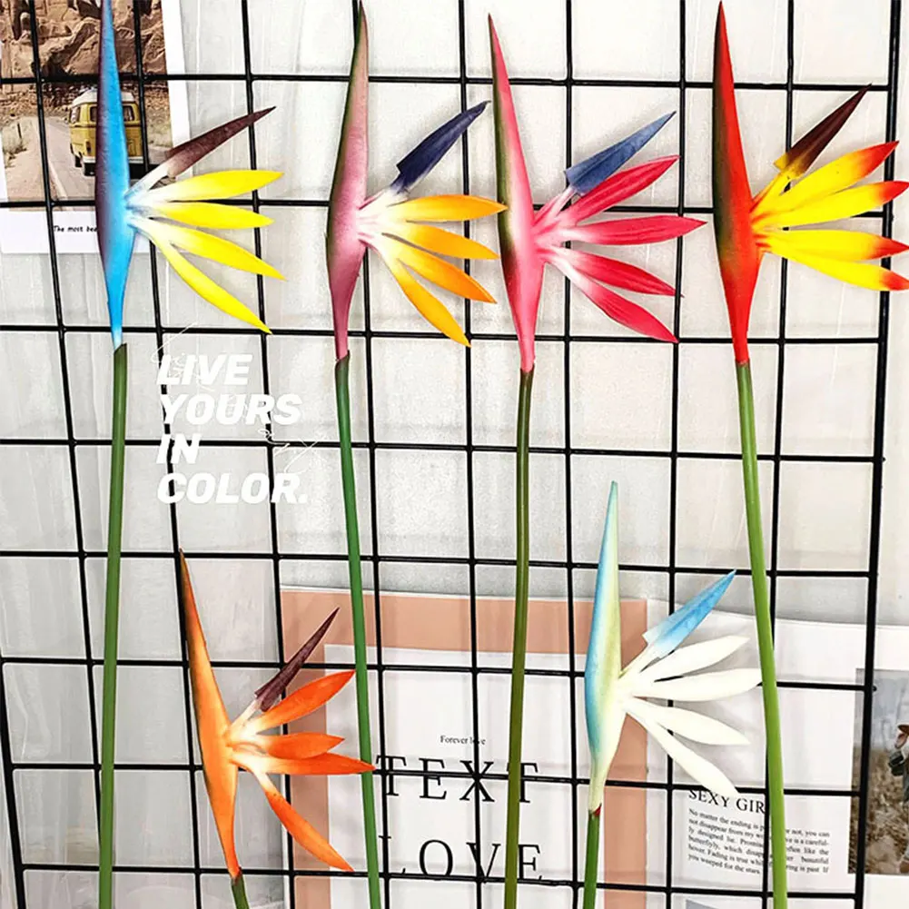 57Cm Artificiale Gru Fiori Strelitzia Reginae Singolo Ramo Uccello-Of-Paradise Fiore Morbido Simulazione Piante Matrimonio Decorazioni Per La Casa