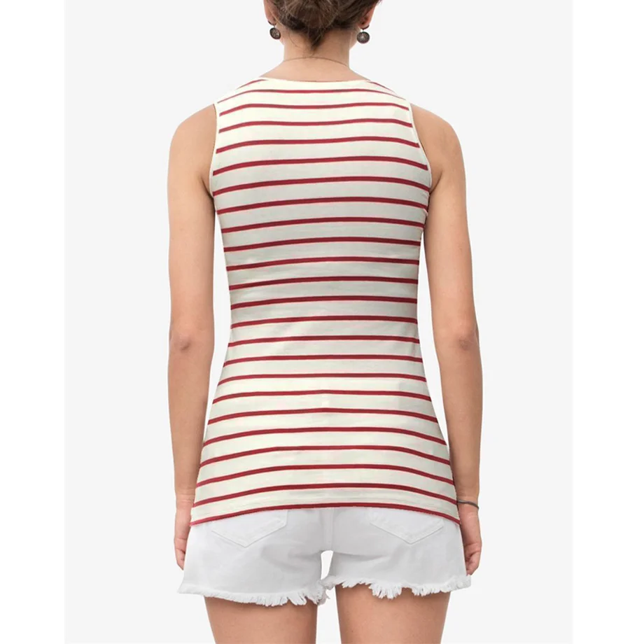 스트라이프 무늬 임산부 티셔츠 임산부를 위한 민소매 수유복 면 소재 산후 티셔츠