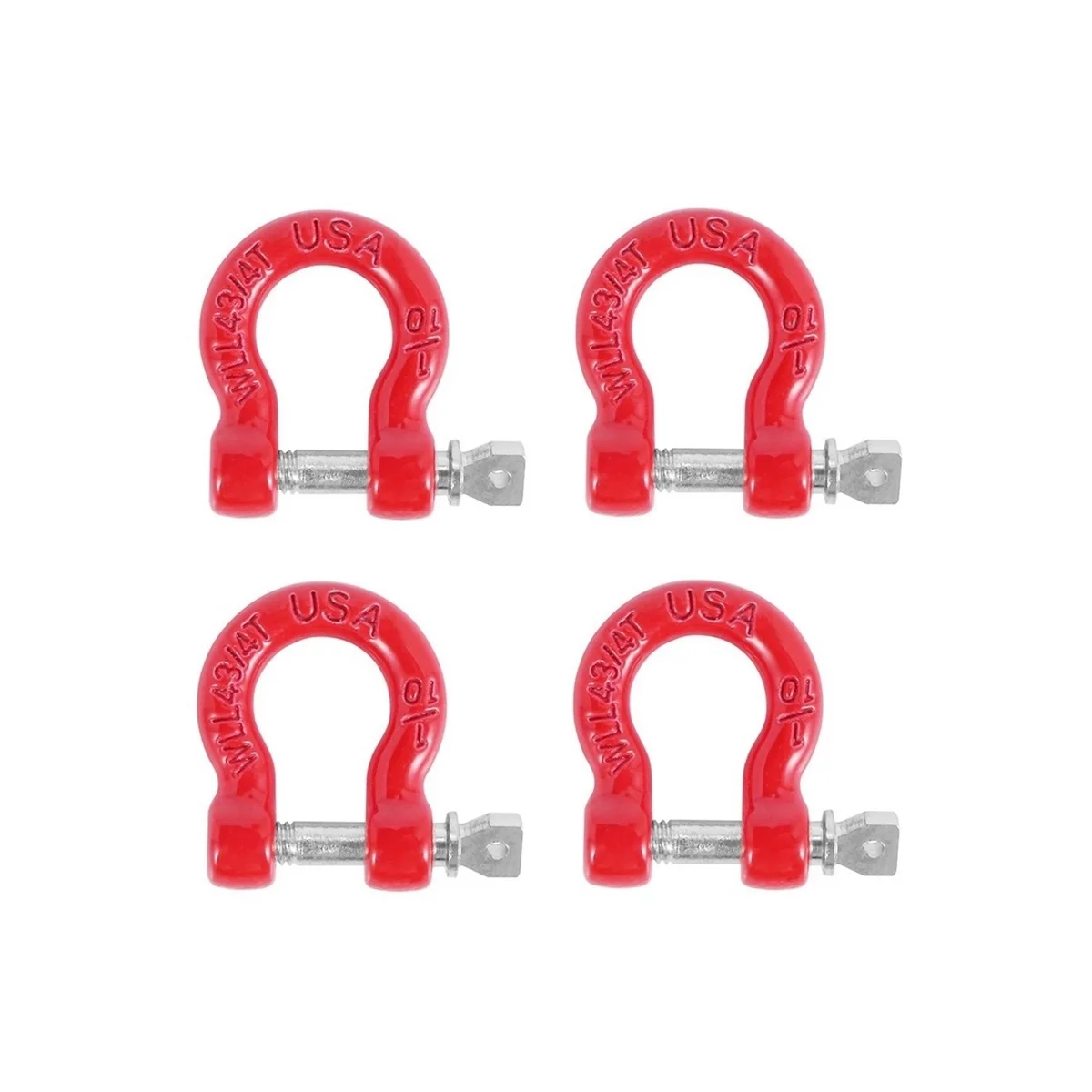 

4Pcs Metal Bumper D-Ring Red Tow Hook Trailer Rescue Hook for 1/10 RC Crawler Car TRX4 Axial SCX10 Upgrade Parts