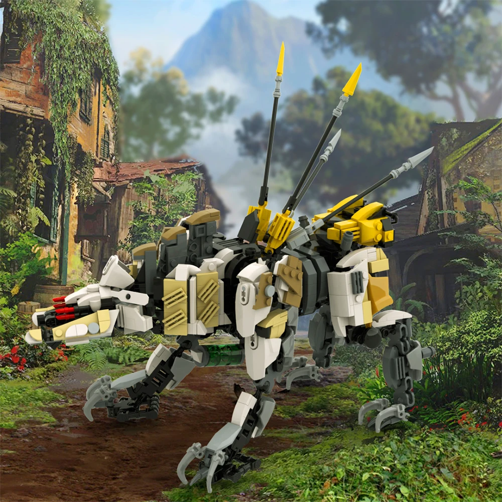 Moc Horizon Game Zero Dawn Mecha Monster Sawtooth Building Block Assembly Characters Model Idea Bricks Regalo Di Compleanno Per Bambini