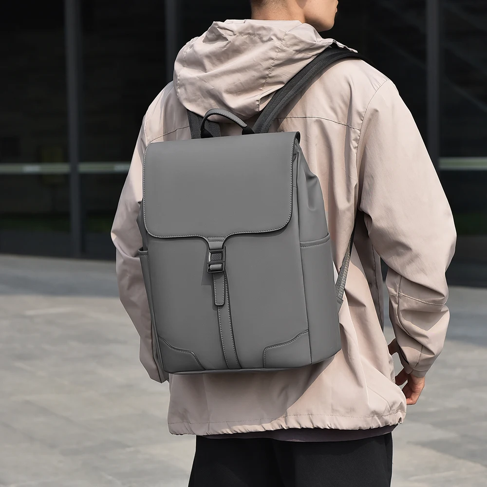 Men's Olive Green Minimalist Backpack, Suitable for Work, Travel and Daily Commute, Durable & Roomy