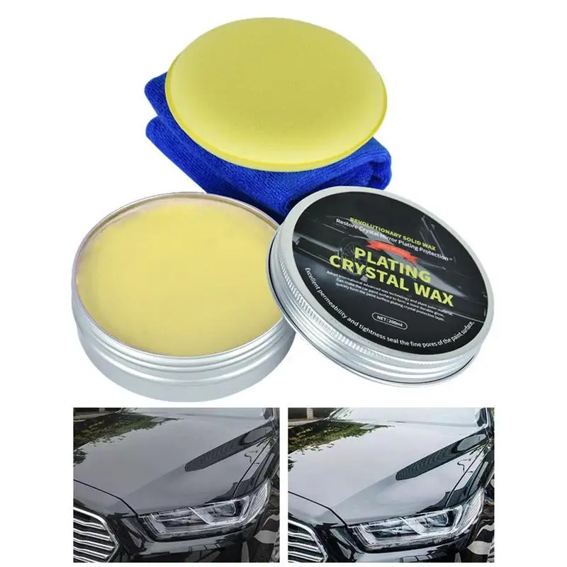 

Auto Wax Polish 200ml Deep Gloss Shine Car Wax Includes Scratch-Free Pad Long-lasting Protection Easy Application Auto Wax