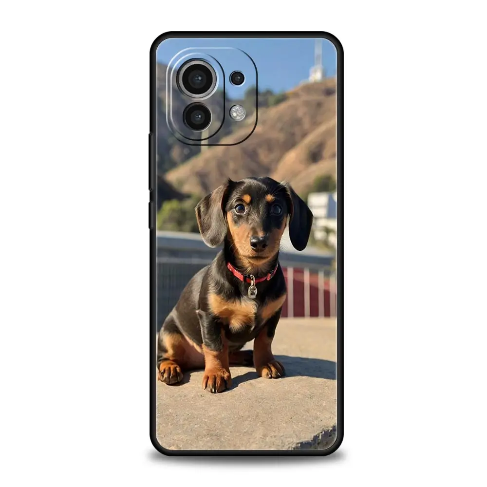 Dachshund Silhouette Dog Soft Phone Cover - Cute Animal Design