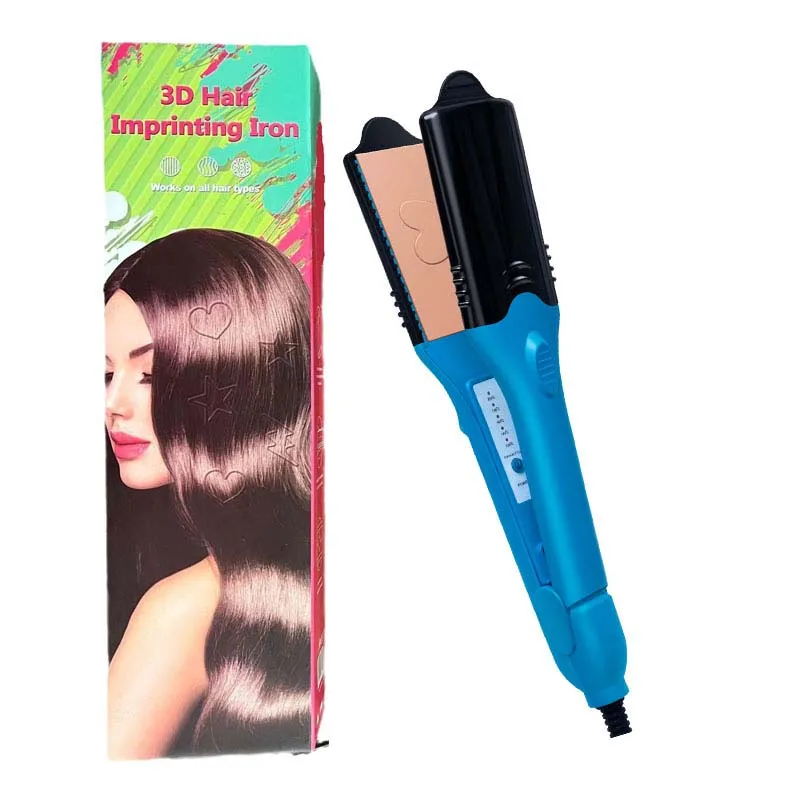Popular Straightener With 3D Image Hair Print Iron And 5 Different Pattern Shaped Boards For Curly Hair Styling Tools 3