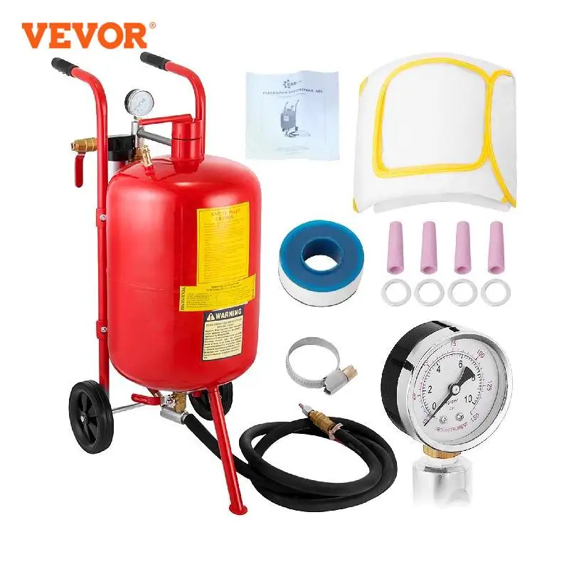 VEVOR Sand Blaster 10Gal Pot Sandblaster 125 Psi Pressure Sand Blasting