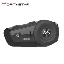 Mornystar M6 오토바이 헬멧 인터콤 헤드셋, DSP CVC 소음 감소 인터폰 커뮤니케이터 포함, 2 명의 라이더, 1000m 전이중