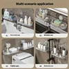 Bathroom Organizers,Suction Cups Wall Mount Faucet Shelf Transparent Reusable Toiletries Cosmetic Storage Rack for Under Mirror 6
