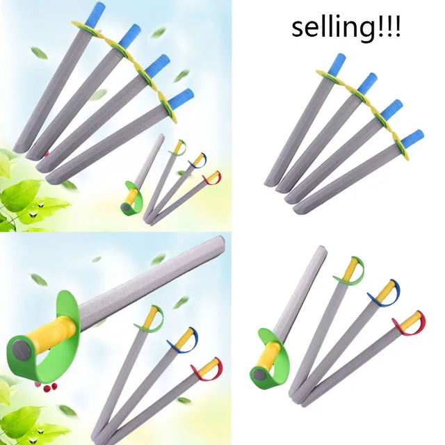 4 Pcs Foam Sword Shield Toy Set for Kids Pretend Play Fake Sword Warrior Knight Weapons Toys Party Cosplay Performance Props Foa 1