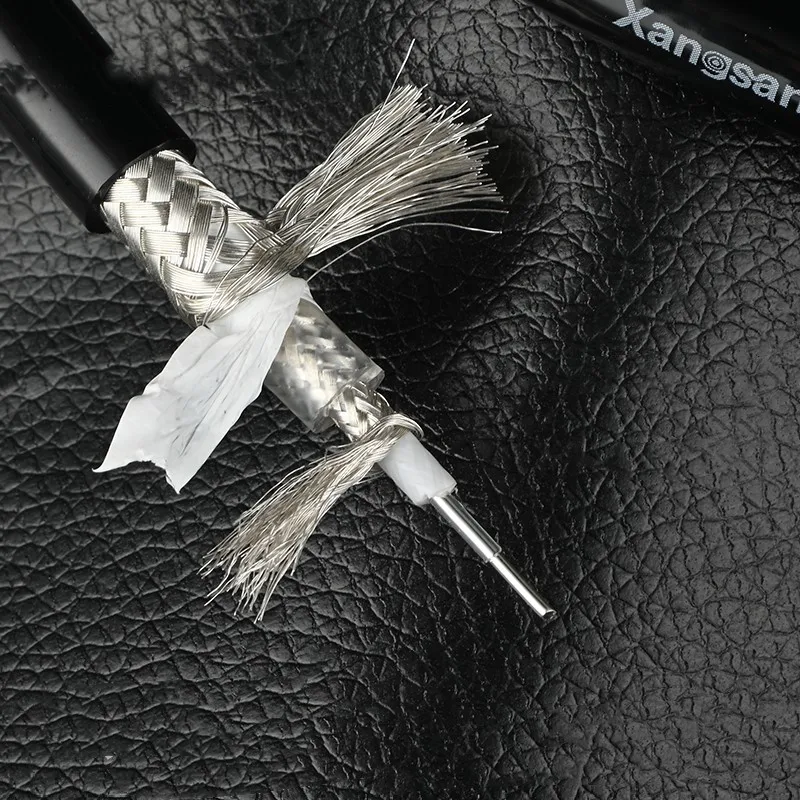 A-393 1001Ag Sterling Silver HIFI Digital Coaxial Audio Cable Double Layer High Density Silver Plated Shield Mesh BNC AES Bulk