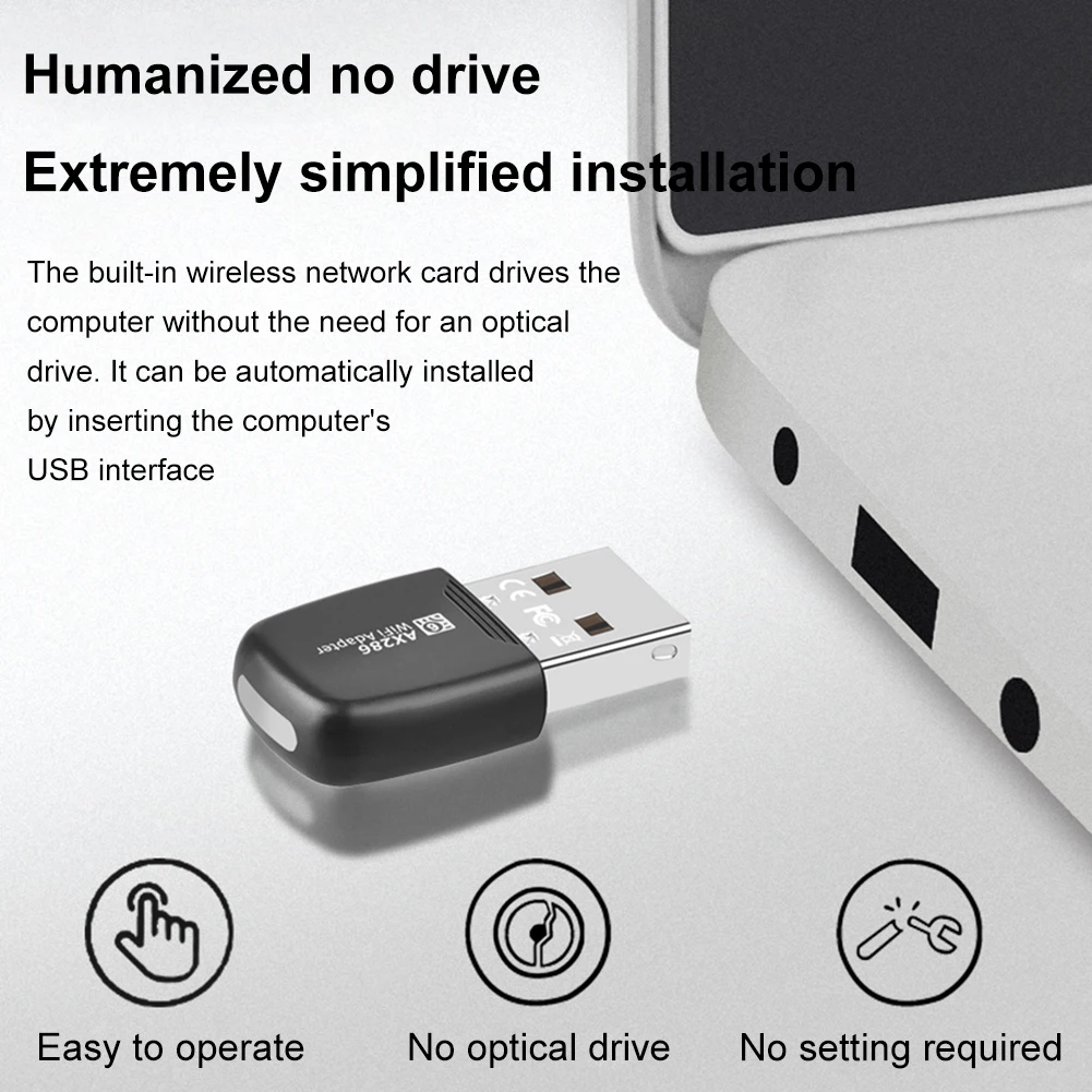 미니 USB 와이파이 카드 어댑터, PC, 노트북, 윈도우 7, 10/11 용 무선 네트워크 리시버, 2.4GHz, 286.8Mbps, 6 어댑터