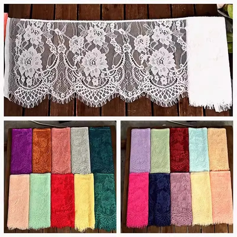 Lace Fabric lace fabric lace sewing supplies lace sewing accessories lace decoration lace accessories lace garment accessories 3 M/lot France Eyelash lace trim Underwear sewing fabric DIY wedding decoration decorative lace for garments