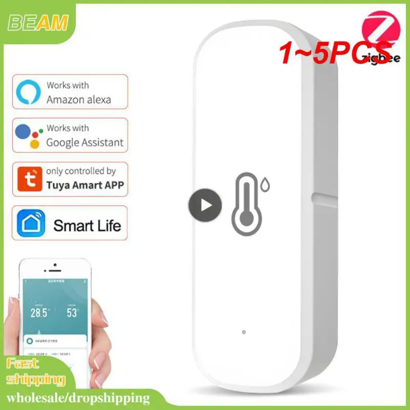 

1~5PCS Tuya Zigbee WiFi Temperature And Humidity Detector Independent Electronic Thermometer Sensor Smart Home Indoor Alexa