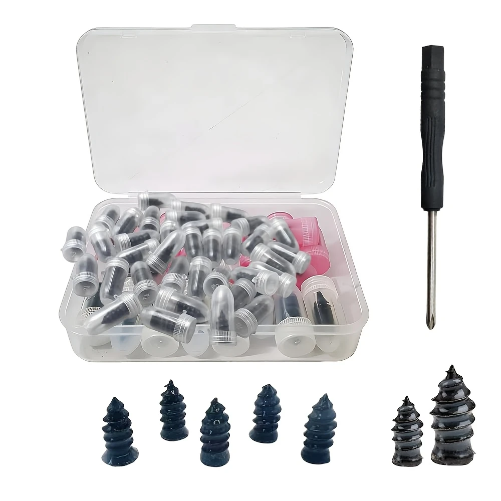 30개 타이어 수리용 고무 못 키트, 진공 타이어 수리용 고무 못 나사, 타이어 수리 플러그, 빠른 셀프 서비스 타이어 수리 도구