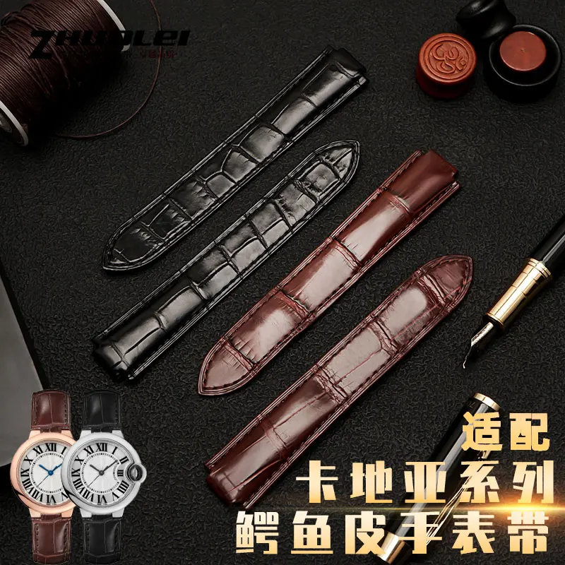 Cinturino In Coccodrillo Genuino Per Pasha De Cartier W3109151 W3018651 Cinturino Per Orologio In Pelle Di Coccodrillo Orologi Da Uomo Top Brand Luxur