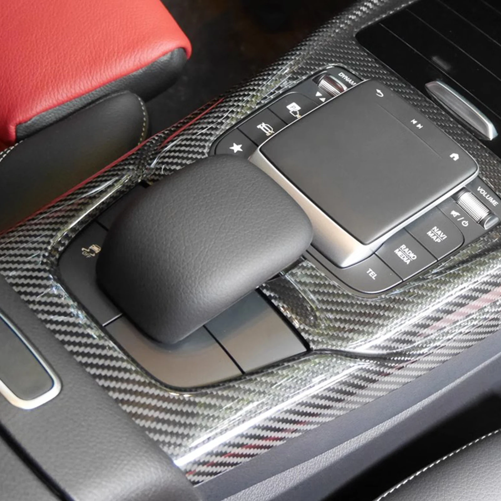 メルセデスベンツ用カーボンファイバーセンターコンソール,lhd,乾燥 
