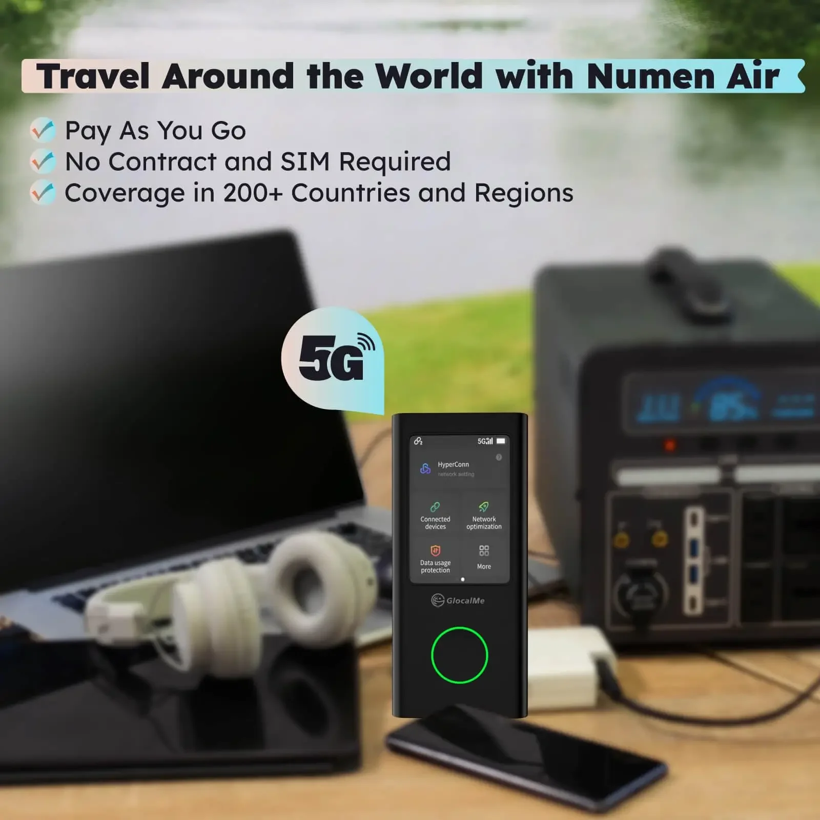 GlocalMe U50 Numen Air 5G Global cloudsim Router High Speed