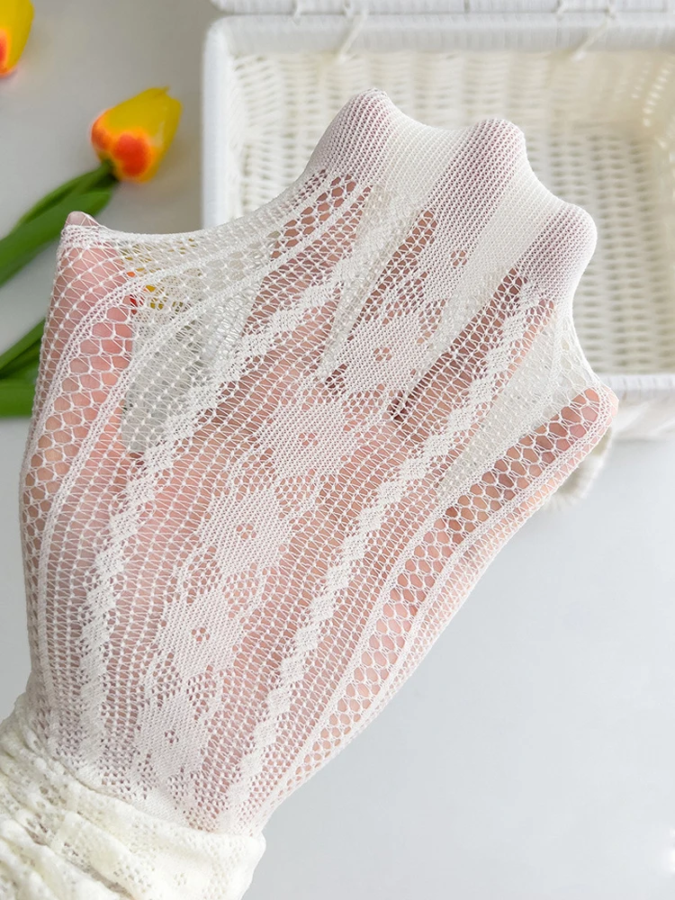 Summer Thin Korean Baby Lace JK Tights for Kids White Black Lolita Series Floral Bow Pantyhose for Children Girls Stocking Socks