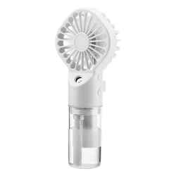 Compact Rechargeable Portable Mist Fan with Humidifier Function (WHITE)