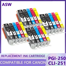 PGI250 PGI-250 CLI-251 ink cartridge For canon PIXMA MG5420 MG5422 MG5520 MG5522 MG6420 IP7220 MX722 MX922 IX6820 printer