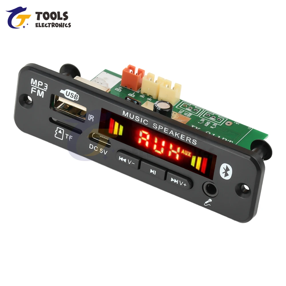 DC 6-18V Mp3 Decoder Board with 2*20W Amplifier Bluetooth 5.0 Car FM Radio Module TF USB Recording Call Lossless Motherboard