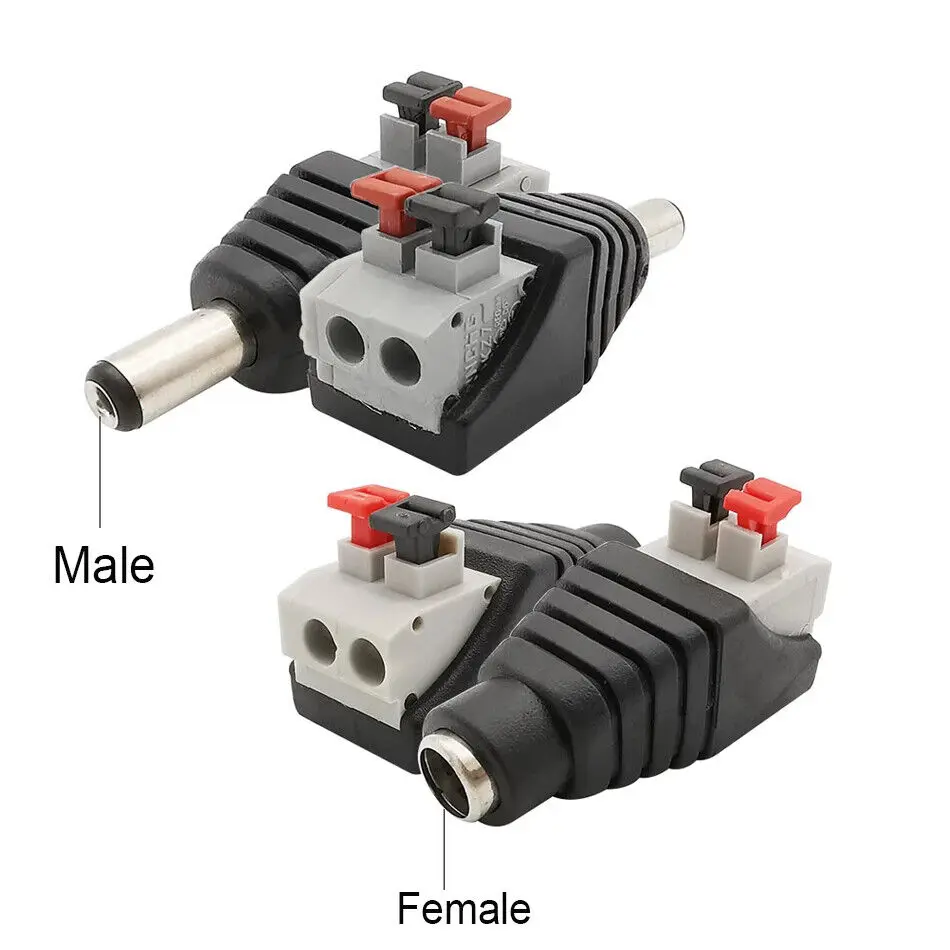 5 sztuk/10 sztuk 5,5x2,5mm/2.5mm złącze DC żeński/męski kabel z wtyczką Adapter gniazda Jack zasilający do taśmy LED