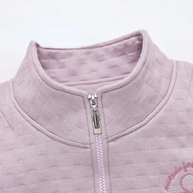 2024 New Autumn Winter Sandwich Pajamas Women's Thick Cotton Cardigan Loungewear Zipper Thin Cotton Air Cotton Sleepwear Set