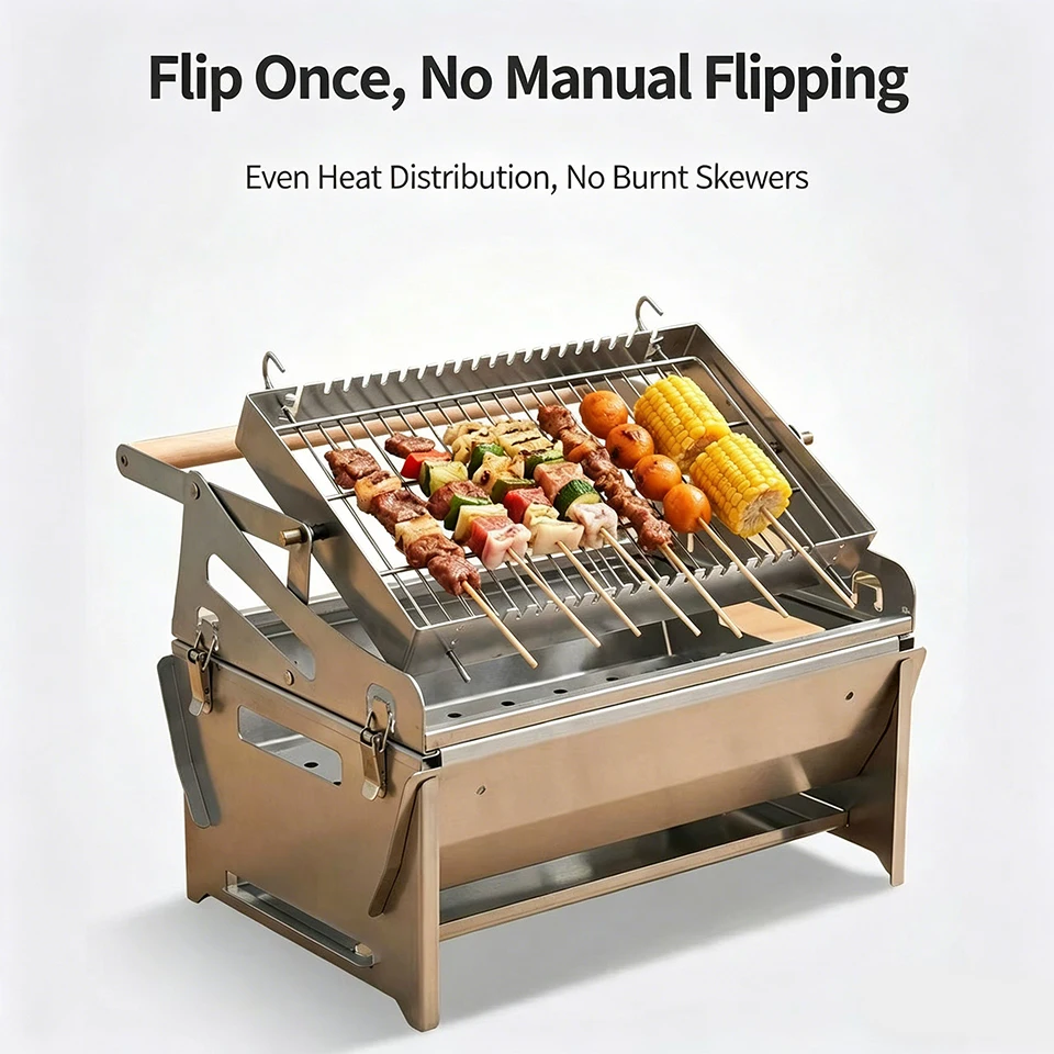 360° Rotating BBQ Grill Net 2