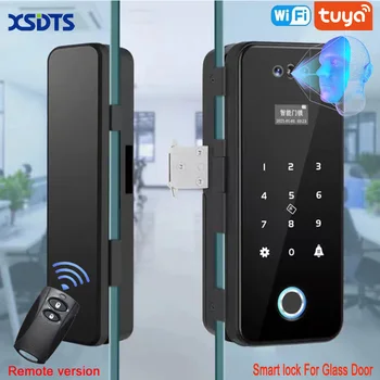 3D Face Recognition Smart Lock Infrared Sensor Tuya APP WIFI Biometric Electronic Fingerprint Unlock Glass Door Lock Office Door 1
