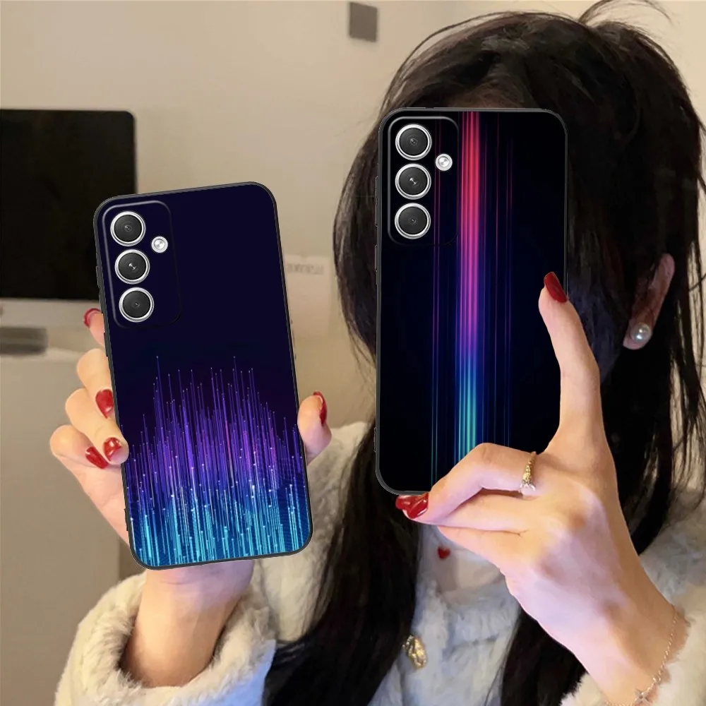 Gradient Lines Mobile Cell Phone Case For Samsung Galaxy S24 S23 S22 S21 S20 S10 S9 Plus Fe Ultra Lite Black Phone Cover Funda