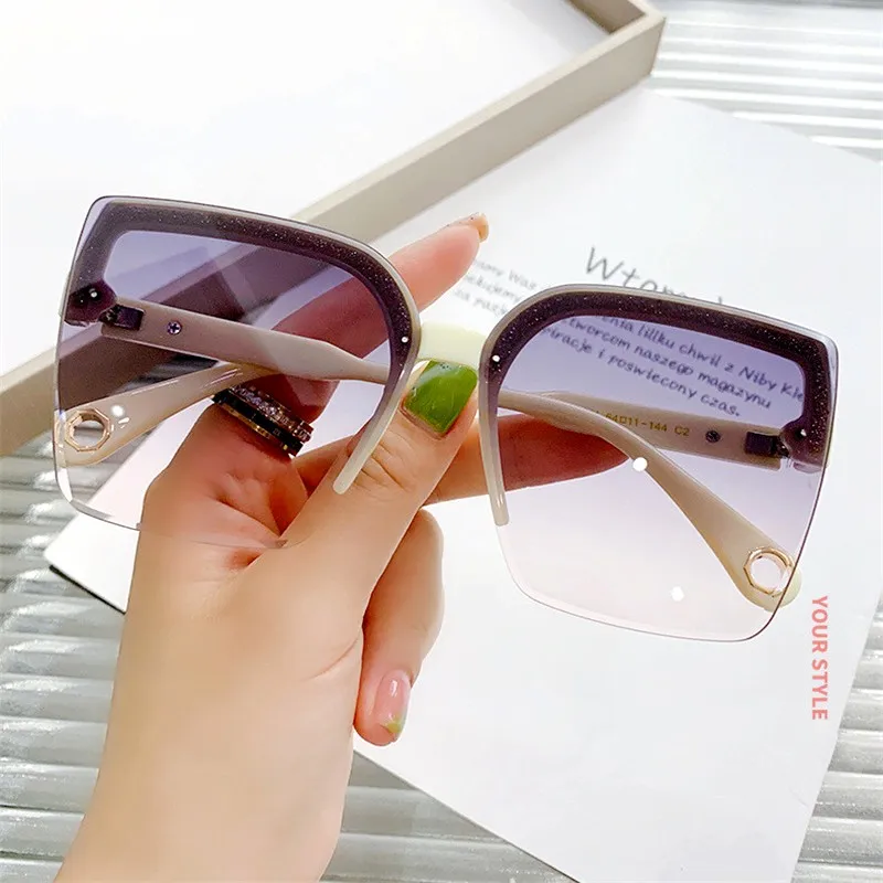 Wholesale Luxury Brand Fashion Square Women Rimless Oversized Sunglasses  Newest 2022 Eyewear Hight Quality Men Wholesale Glasses From m.