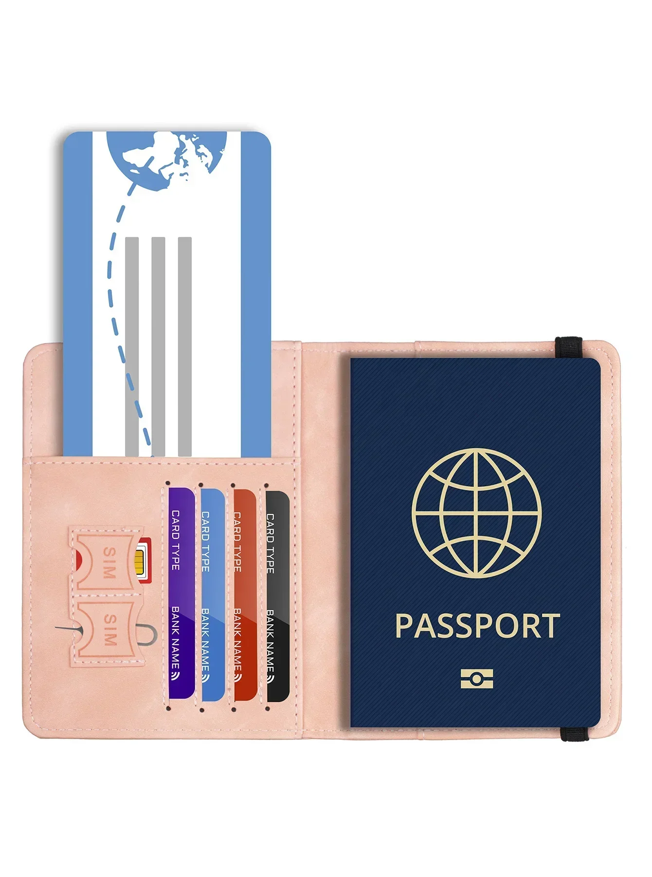 Premium Leather RFID Blocking Card Case & Passport Holder Wallet