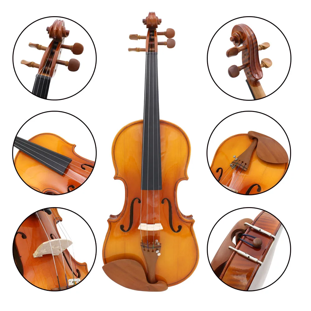 Violin Jujube Wood Full Size 4/4 3/4 1/2 Acoustic Violin Music Instrument Accessories Fiddle Case Bow