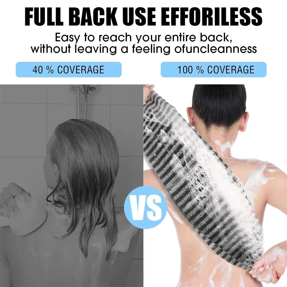 Exfoliating Scrub Shower Towels Double Effect Nylon Bath Towel Japanese Rubbing Washcloth for Back Body Bathroom Accessories 3