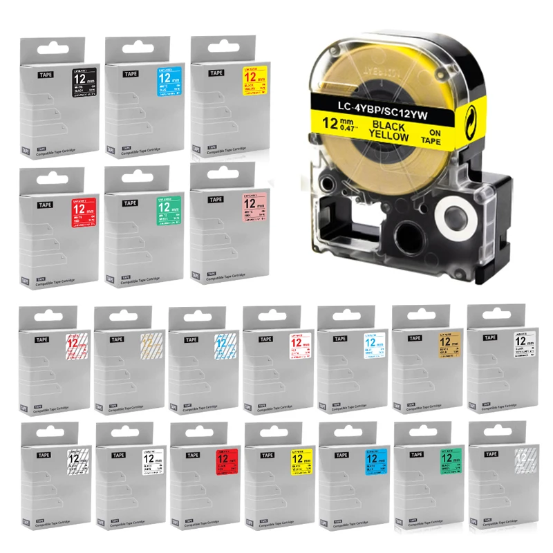 

1 PK OGRIA 6/9/12/18/24mm Tape Compatible for Epson SS6KW ST9KW SS12KW SS18KW SS24KW Label For LW-300 LW-400 LW-600P Printer