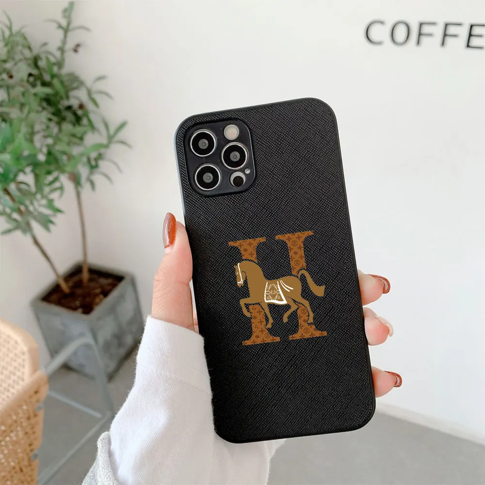 Elegant H Cross Leather Luxury Phone Case - Classic Fashion Cover