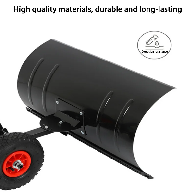Snow Shovel with Wheels Driveway Heavy Duty Snow Pusher Shovel for Driveway Removal Tool for Winter Yard Sidewalk Deck