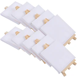 10 Sets Mini Frame Sketch Book Canvas Easel for Painting Miniature Stand Cloth Child Large Easels Wood