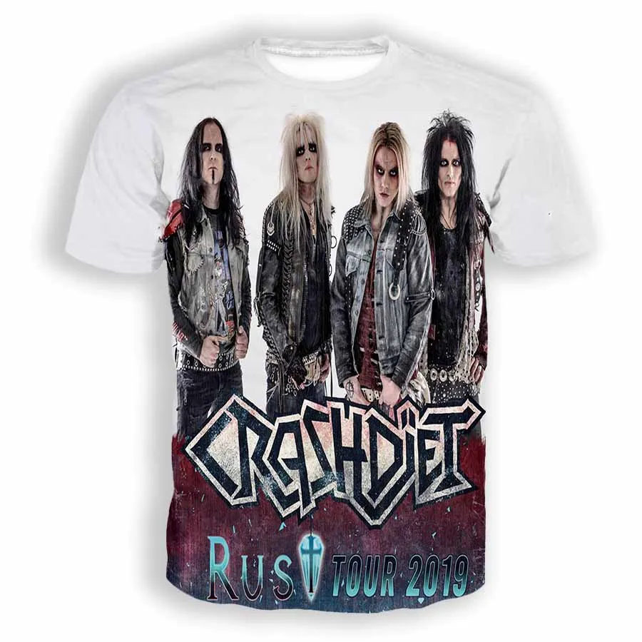 

Новые модные женские/мужские повседневные футболки Crashdiet с 3D принтом, футболки в стиле хип-хоп, топы в стиле Харадзюку, одежда A1