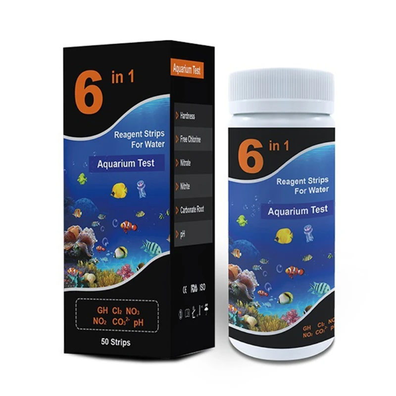 6 in 1 for Nitrate Nitrite PH Residual Chlorine Total Hardness Total Alka Strips 97QE