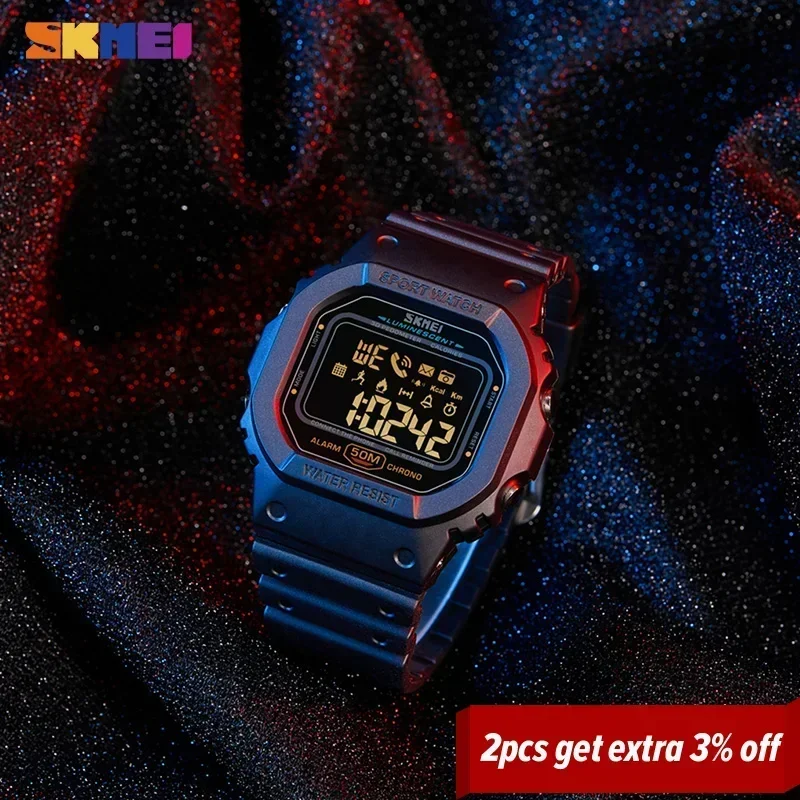 SKMEI Pedometer Calorie Tracker For Iphone Huawei Xiaomi Male relogio Mens Bluetooth Wristwatches 1629 Sport Digital Watch 2