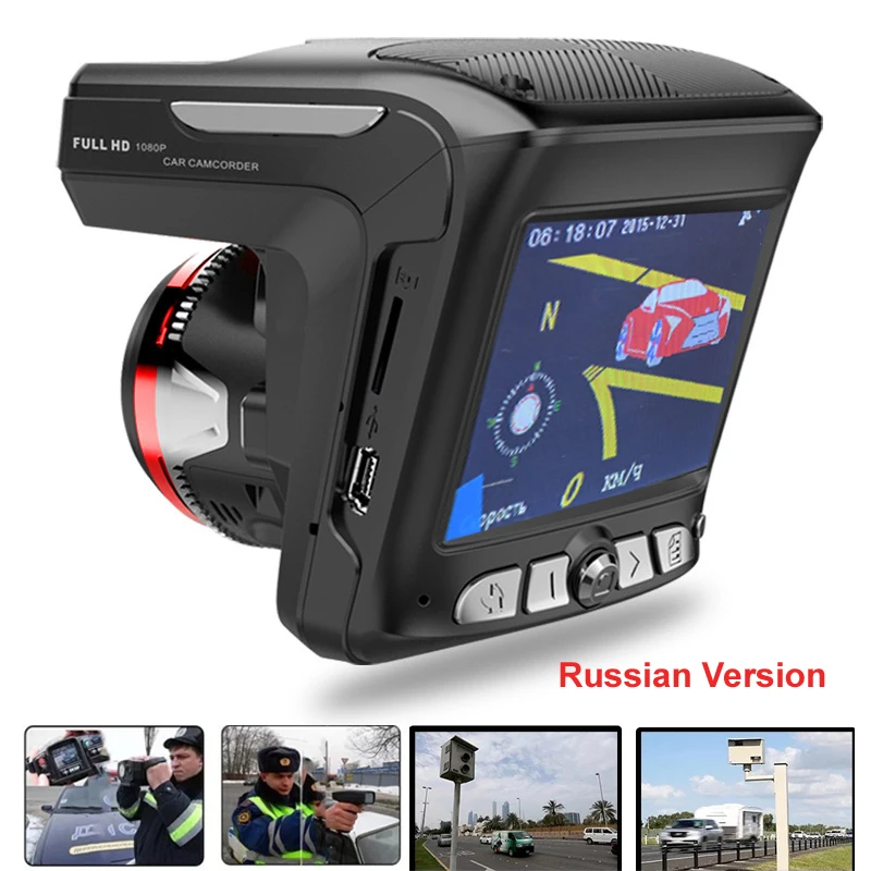 

3 in 1 Car Detector Dash Camera Radar Detector X7 Russian Version Full Band Anti Laser Radar Detector Car Camera Video Recorder