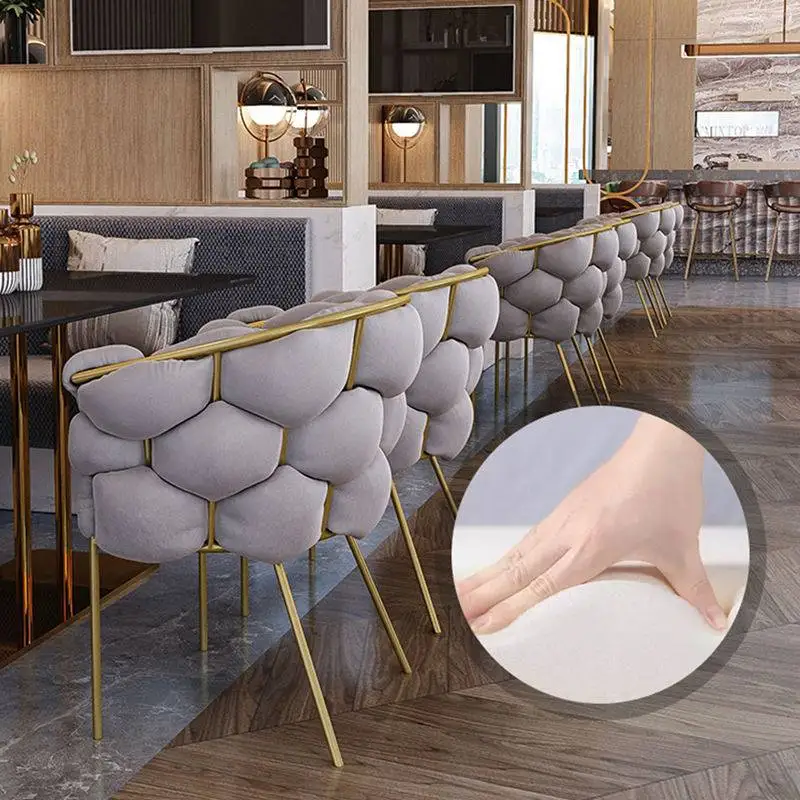 European Dining Chairs Modern Nordic White Desk Chair Linen Vintage Chaises Salle Manger Light Luxury Style Furniture dining chair