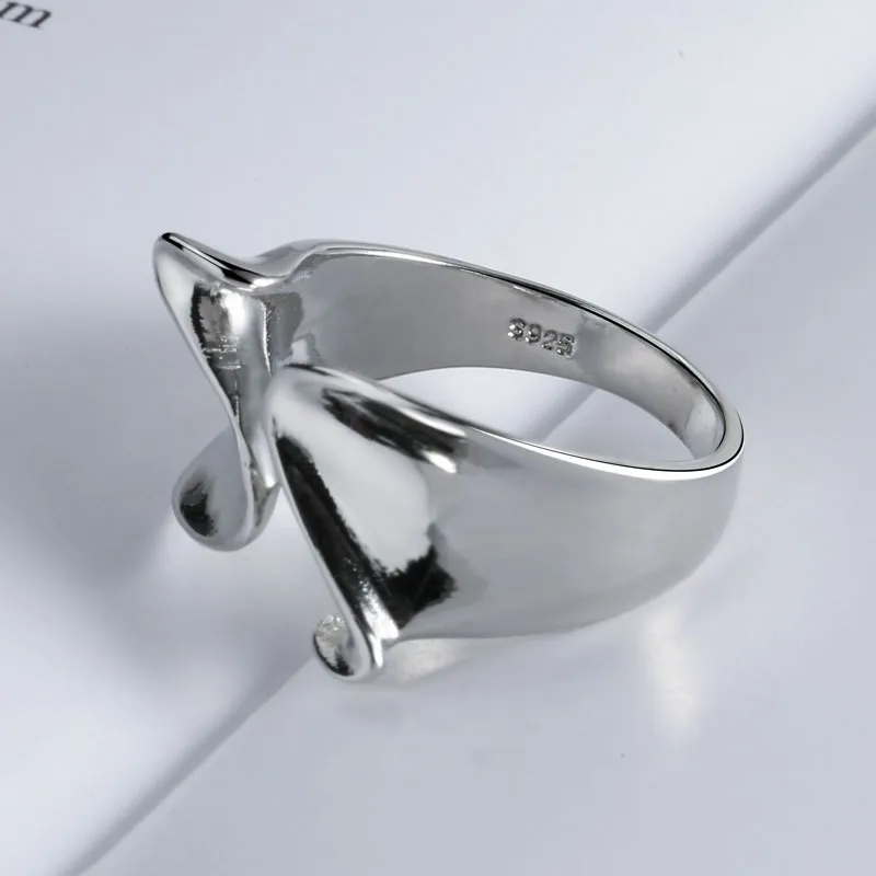 Silver Color Exaggerated Irregular Ring for Women Men Simple Fashion Adjustable Rings Party Jewelry