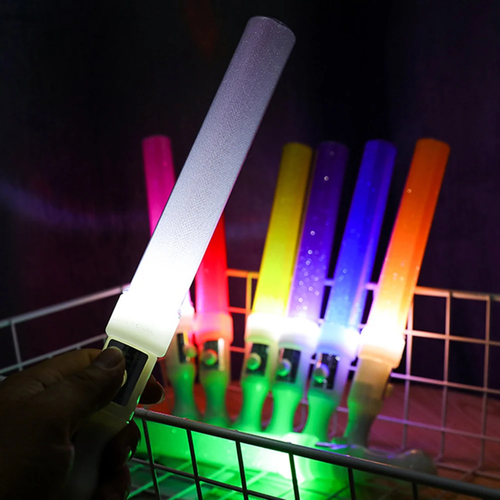 Multi Color Light Sticks Battery Powered LED Flashing Fluorescent Rod Wedding Party Supplies Camping Concerts Decor Props