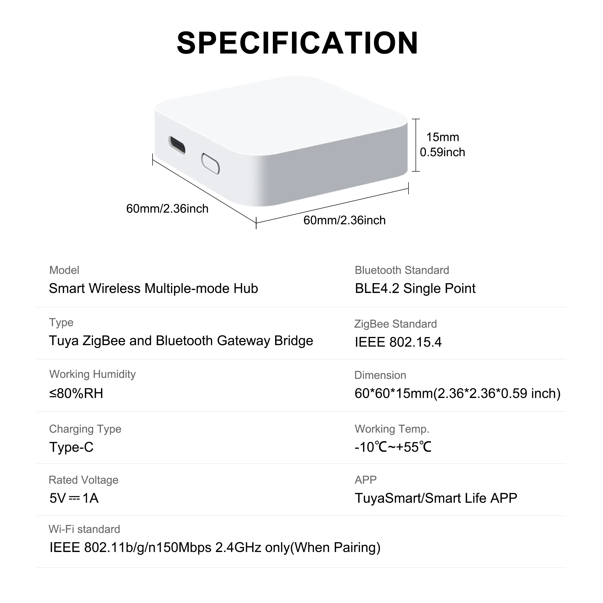 GIRIER Tuya Smart ZigBee Gateway Hub Multi-mode ZigBee and Bluetooth Gateway Bridge for Home Automation System Works with Alexa