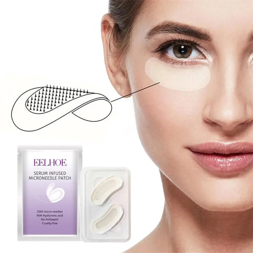 Serum Infused Microneedle Eye Patches Mask For Anti Wrinkle Aging Dark Circles Moisturizing Under Eye Gel Pads Skin Care 4pairs serum infused microneedle eye patches mask for anti wrinkle aging dark circles moisturizing under eye gel pads skin care