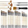 32Pcs Paint Brush Set for Acrylic Painting Premium Nylon Bristles with Round Filbert,Flat,Fan,Angle,Fine Detail Brush for Artist 6