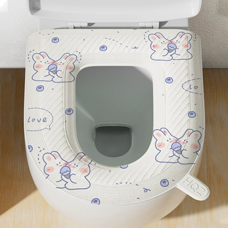 

Waterproof Toilet Mat Eva Toilet Seat Four Seasons Universal Cartoon Print Toilet Pad Non-dirty Hand Adhesive Toilet Seat Covers
