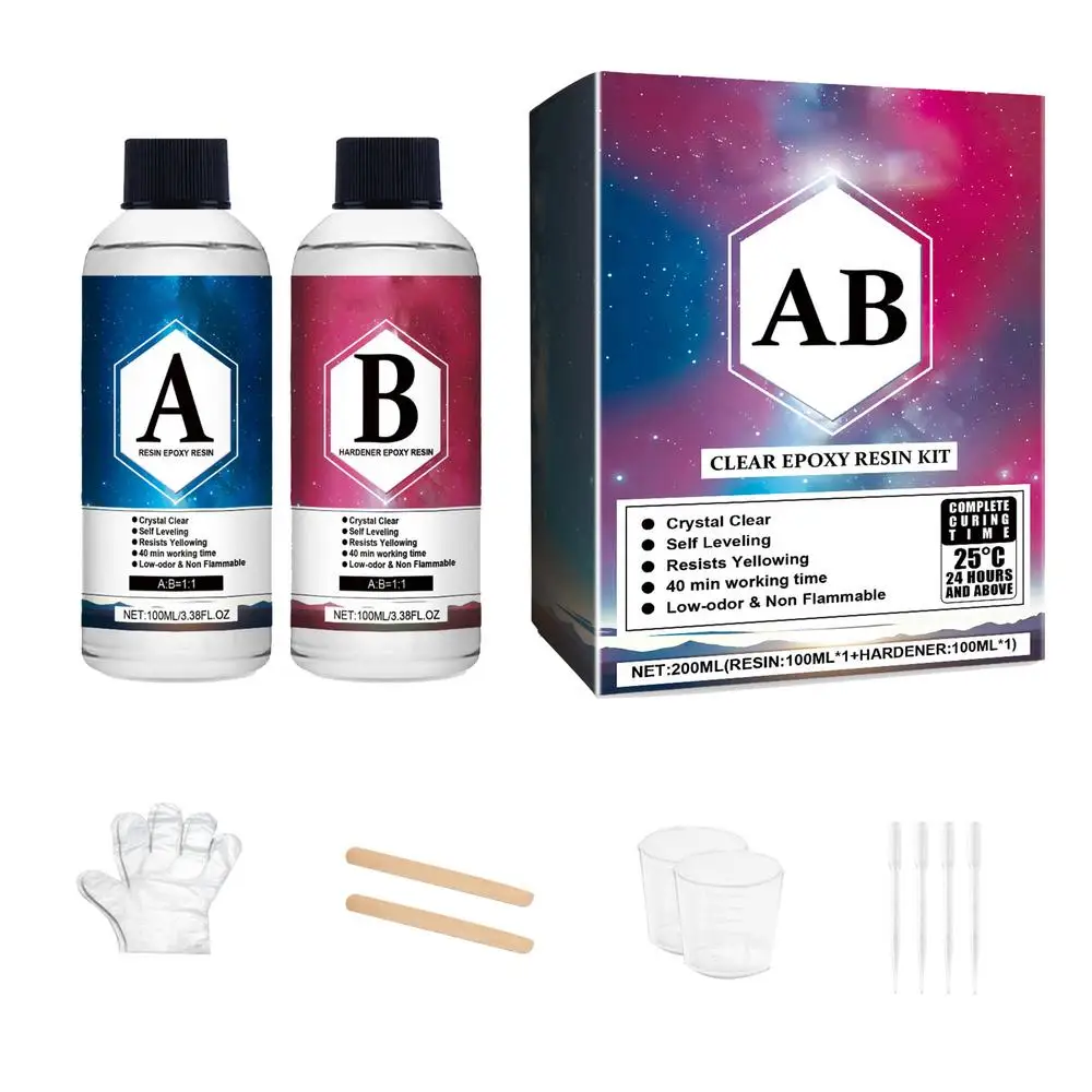 Description Picture 2 of itemEpoxy Resin Kit Crystal Clear Epoxy Resin Not Yellowing High Gloss Bubble Free Resin Supplies For Craft River Table Wood Filler